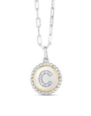 Phillip Gavriel Sterling/18K Diamond Initial Pendant (C)