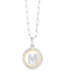 Phillip Gavriel Sterling/18K Diamond Initial Pendant (M)