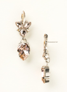 Crystal Cluster and Pear Drop Dangle Earrings