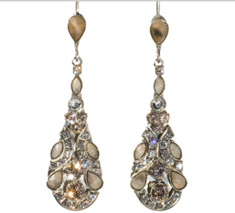 Tear Drop Shaped Crystal Drop Earring