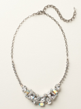 Emerald and Pear-Cut Crystal Collar Tennis Necklace