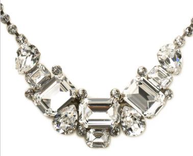 Emerald and Pear-Cut Crystal Collar Tennis Necklace