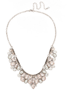 Floral Crystal Cluster Classic Necklace