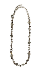 Classic Crystal and Opaque Stone Floral Tennis Necklace