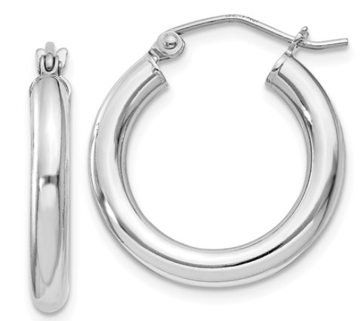Sterling Silver Round Hoop Earrings