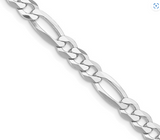 Sterling Silver Flat Figaro Chain
