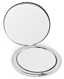 Silver-Tone Round Compact Mirror