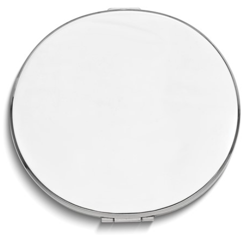 Silver-Tone Round Compact Mirror