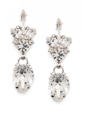 Crystal Cluster and Pear Drop Dangle Earrings