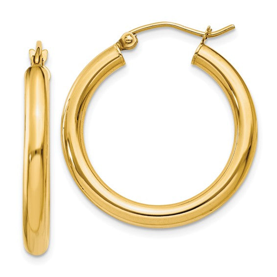 14k 3mm Hoop Earrings