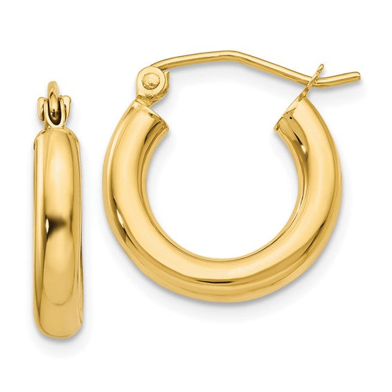 14k 3mm Hoop Earrings