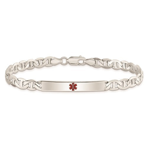 Sterling Silver Medical Alert Bracelet