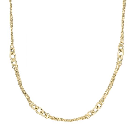 14K Yellow Gold Three Strand Designer Necklace