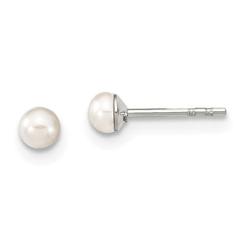 Baby Sterling Silver Freshwater Cultured Pearl Earrings