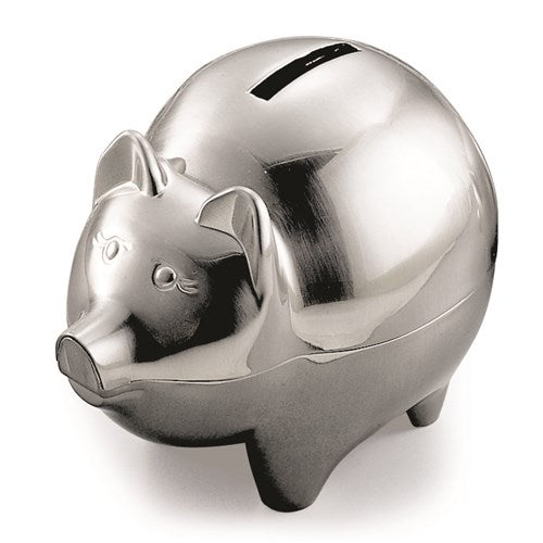 Pewter Finish Pig Bank