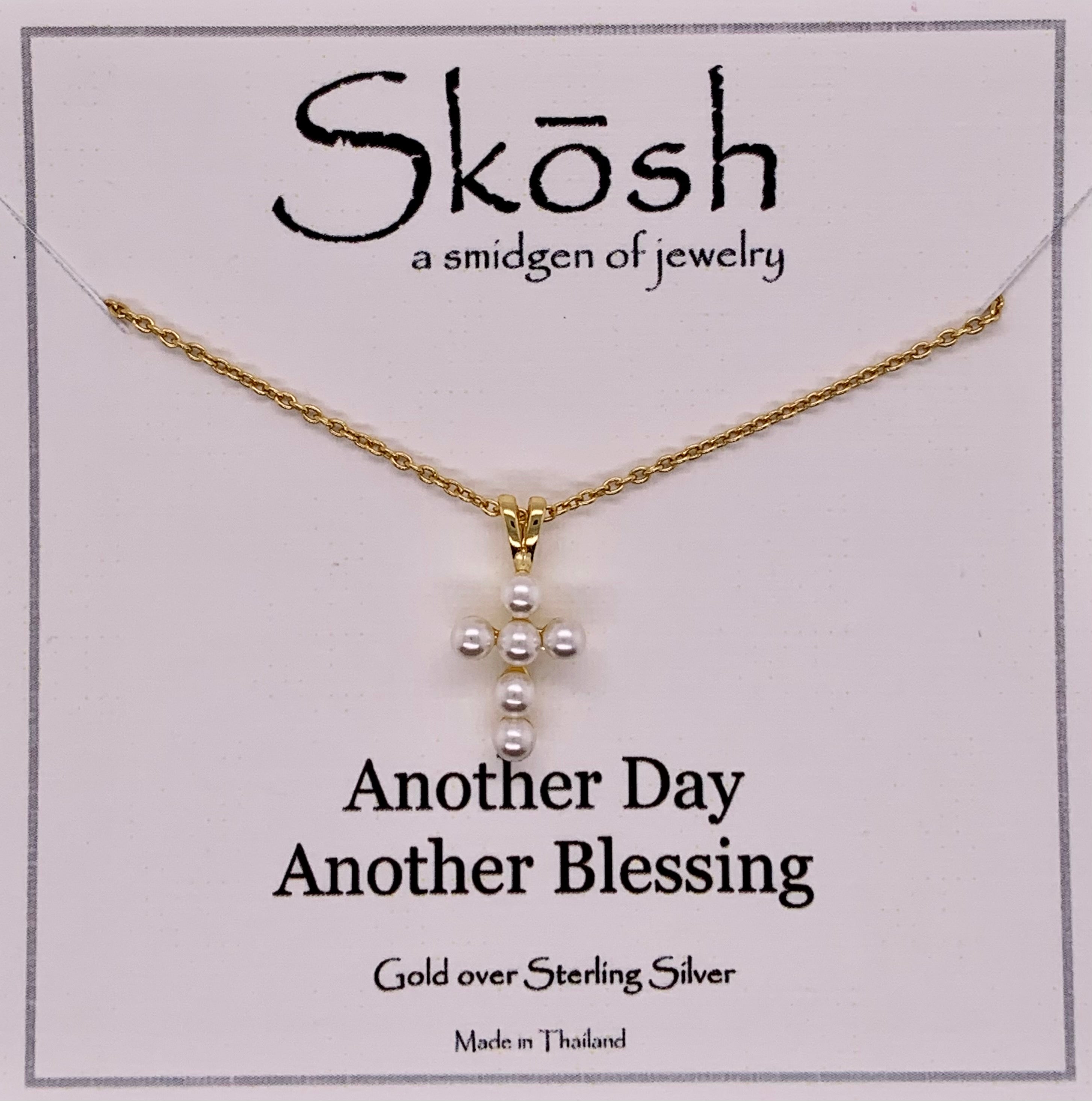 Skosh Pendant Small Pearl Cross