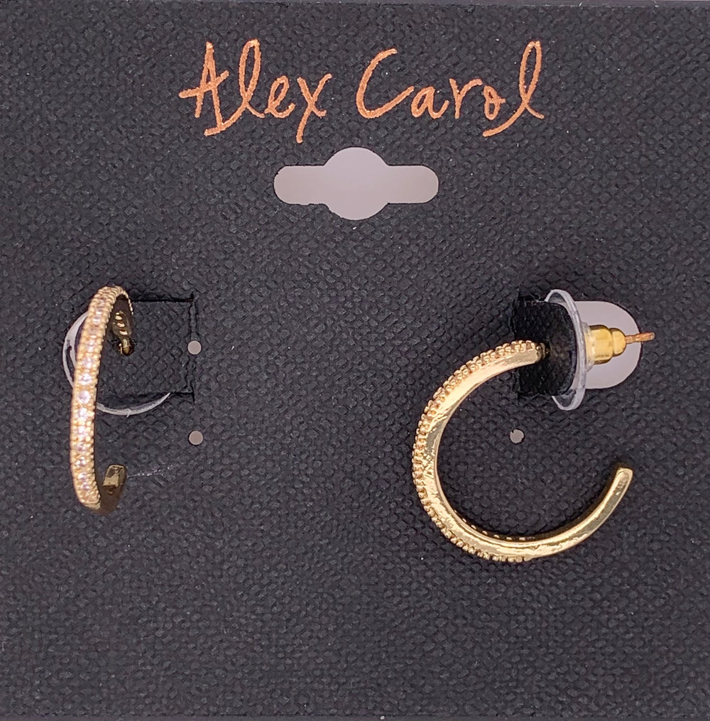 Alex Carol Dainty CZ Hoop Earrings
