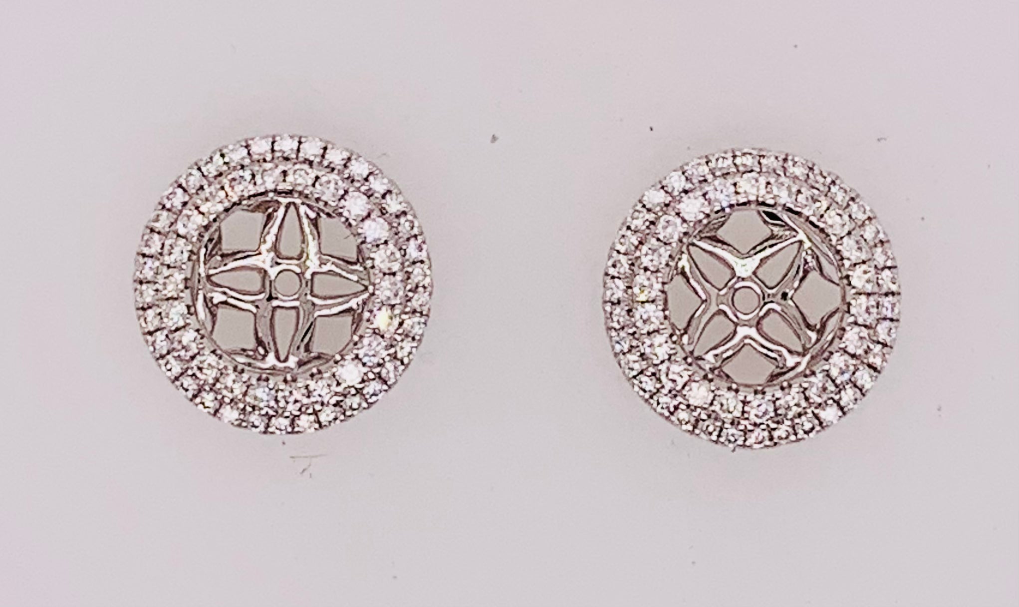 18K White Gold Diamond Earring Jackets