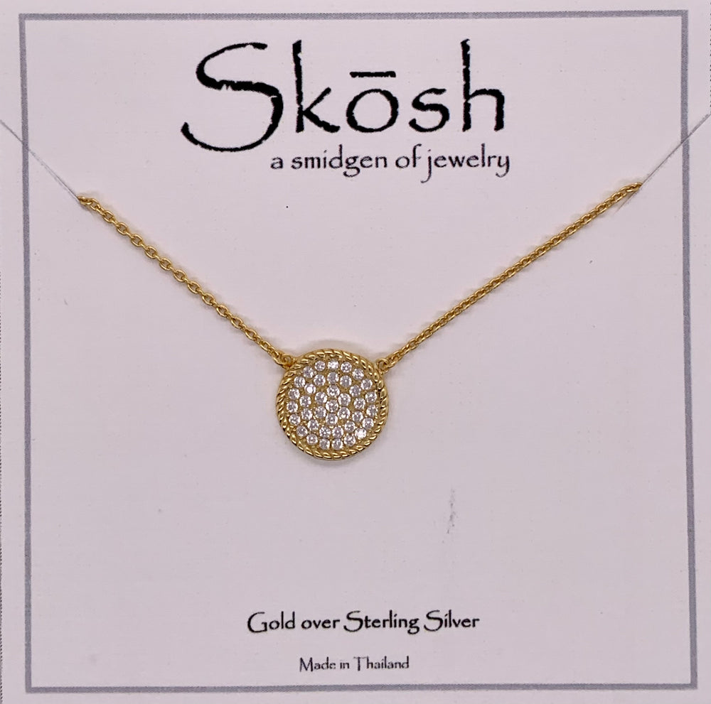 Skosh Pendant Pave CZ Disc
