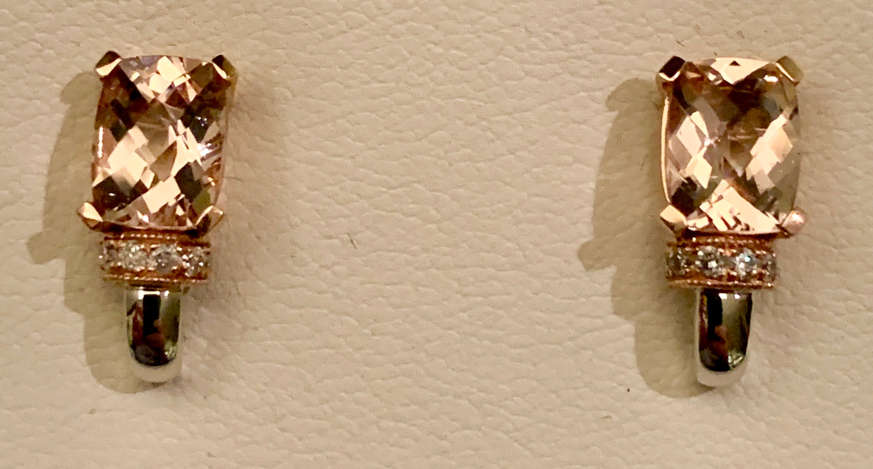 14K Morganite and Diamond Earrings