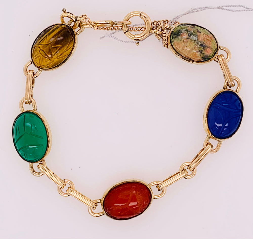 Estate Gold Filled Scarab Bracelet