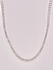 14K White Gold Diamond Line Necklace