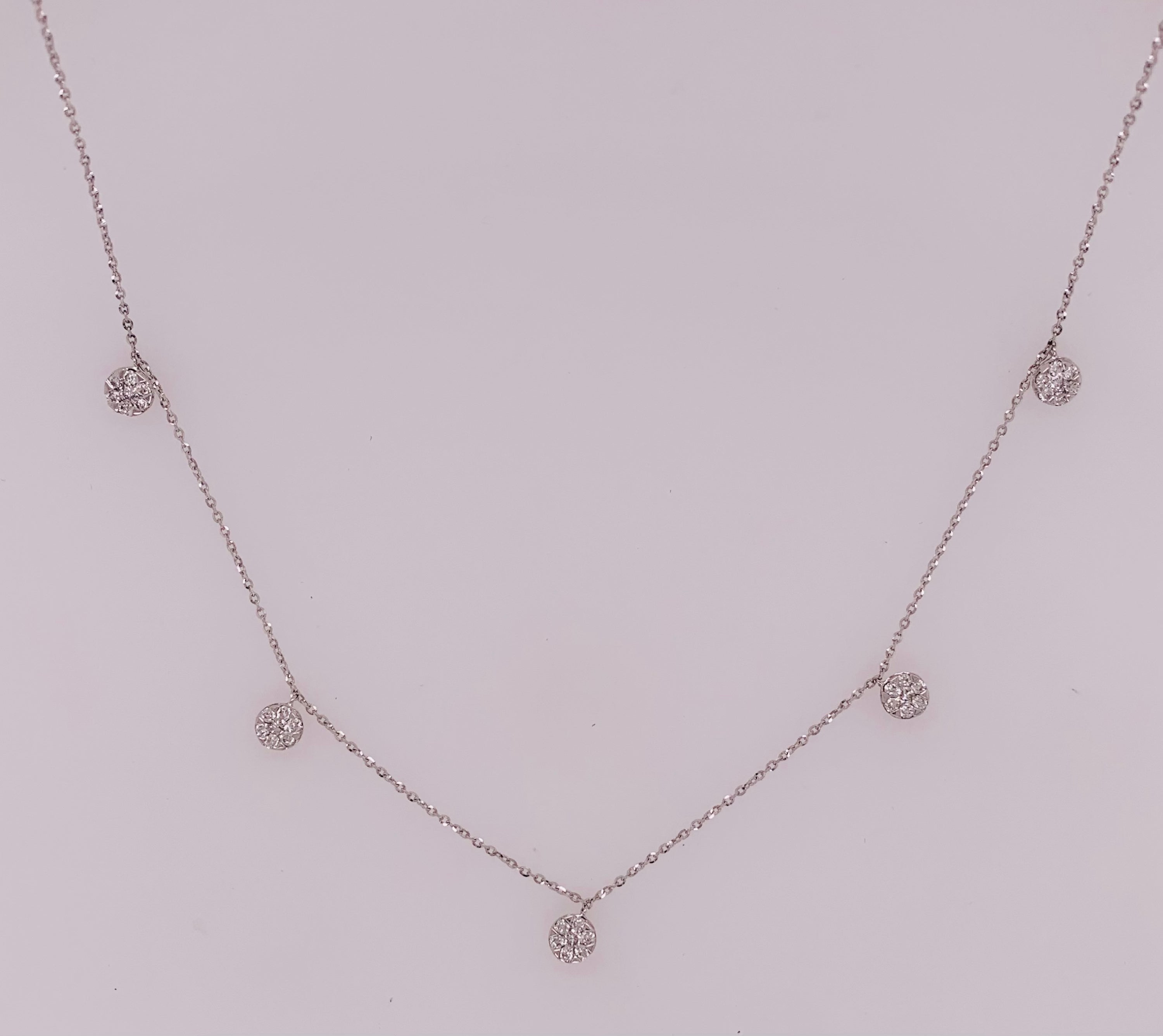 18K Diamond Drop Necklace