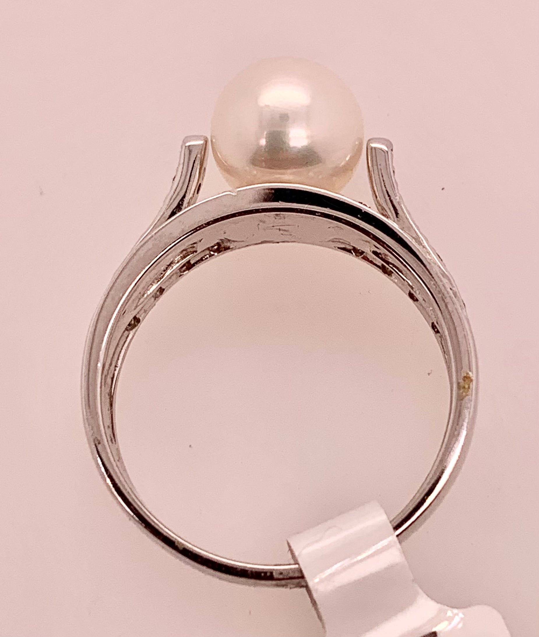 14K Cultured Pearl & Diamond Ring