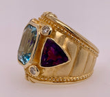 14K Etruscan Design Gemstone Ring