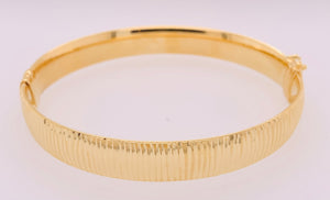 Gold Vermeil Ribbed Bangle Bracelet