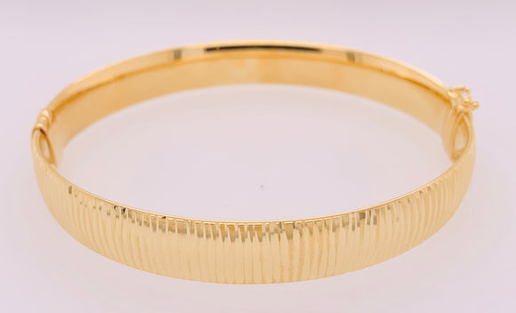 Gold Vermeil Ribbed Bangle Bracelet