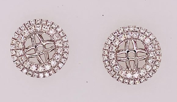 18K White Gold Diamond Earrings Jackets