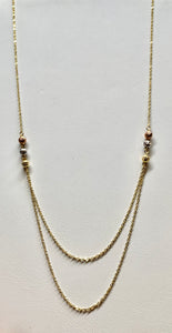 14K Yellow/Rose/White Designer Necklace