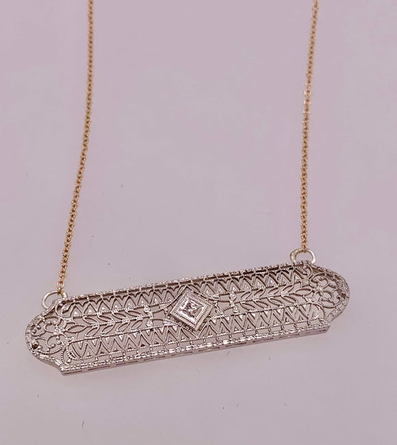 Estate Bar Pin Necklace