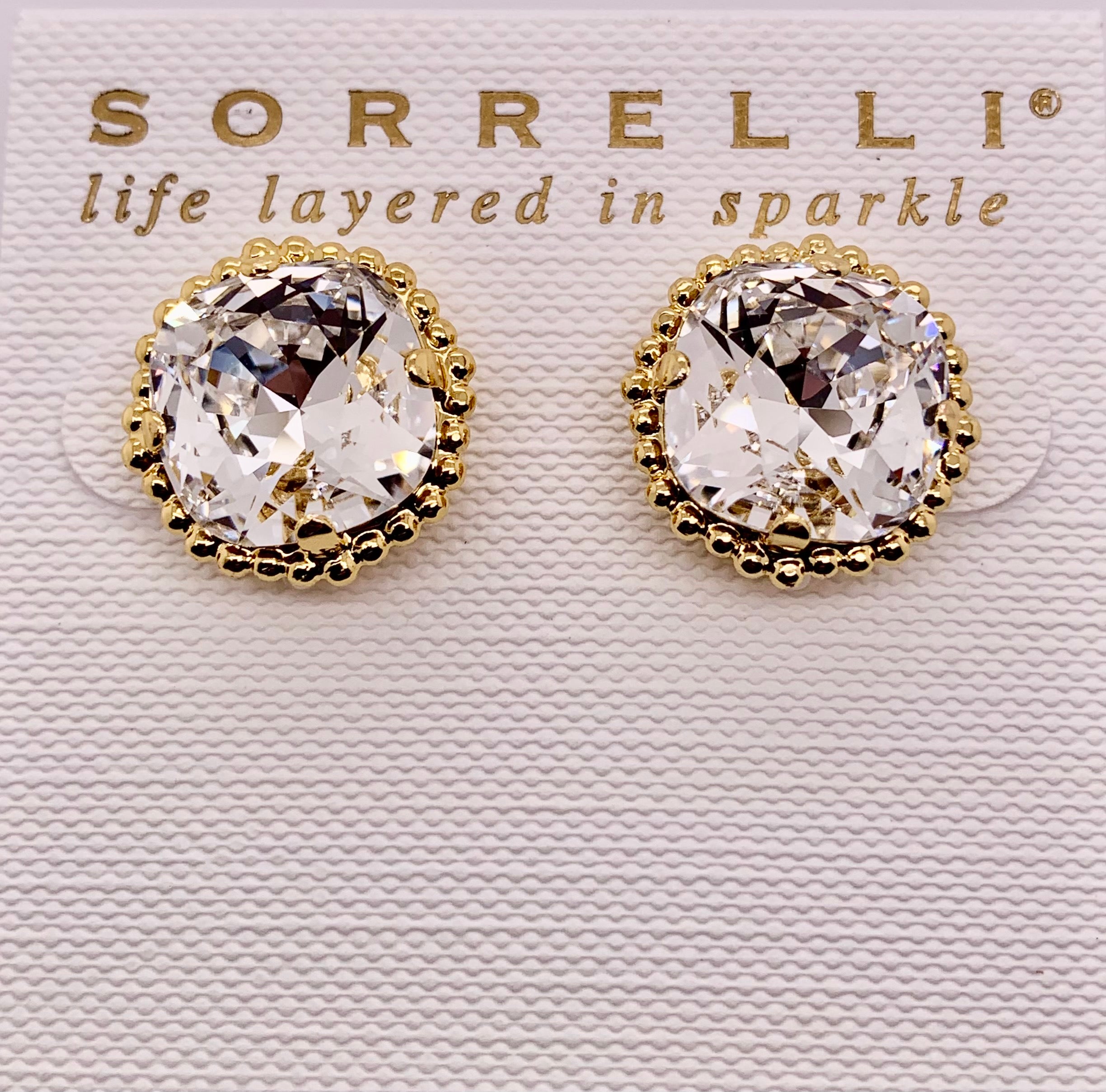 Cushion Cut Crystal Stud Earring