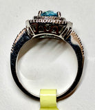 10K Blue Topaz & Diamond Ring