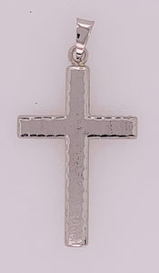 14K White Gold Cross Pendant
