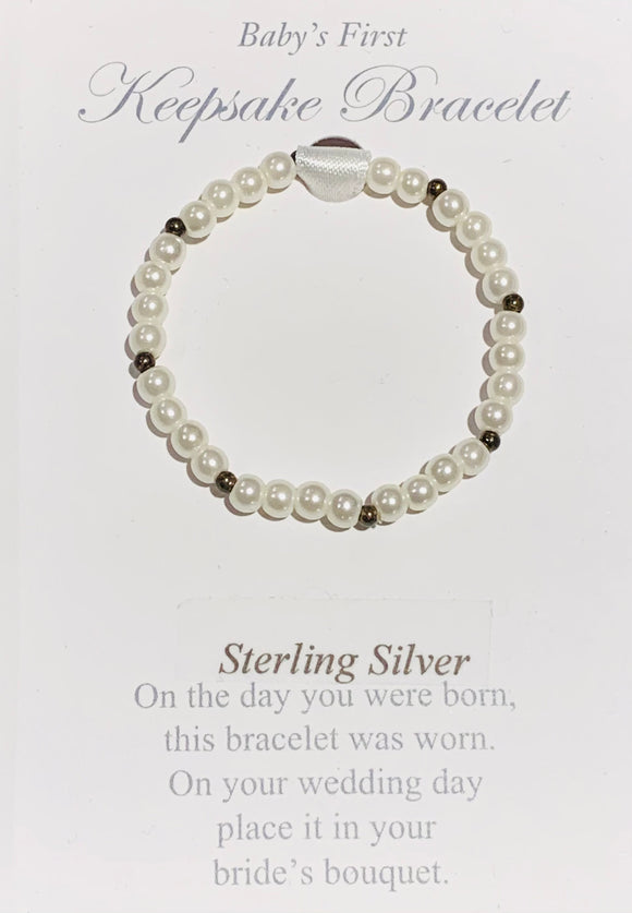 Pearls and Sterling Infant Bracelet