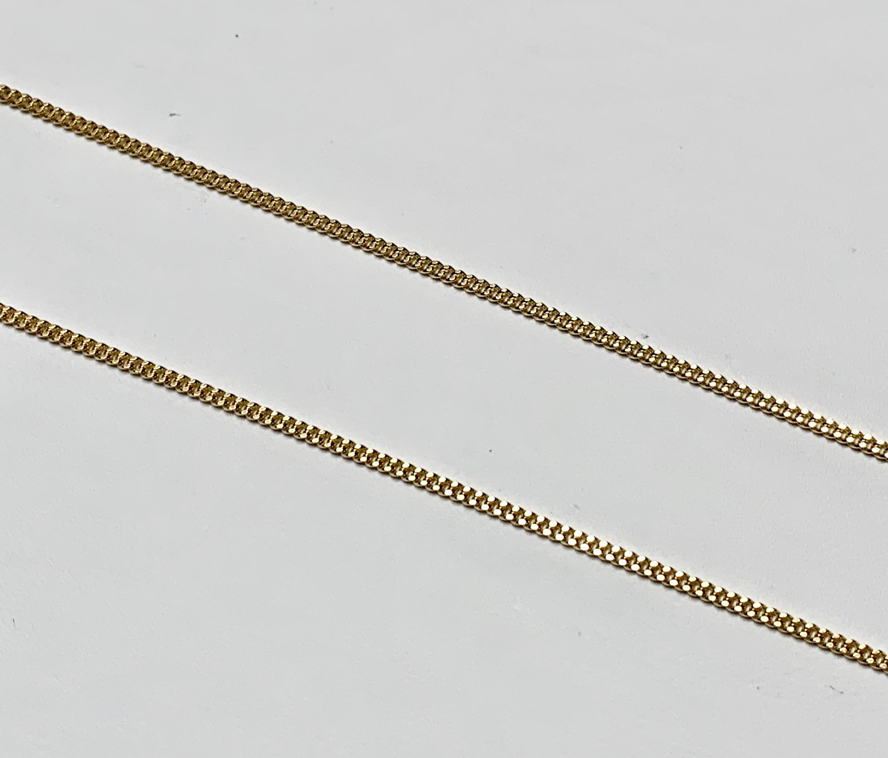 14K Yellow Gold Curb Pendant Chain 24"