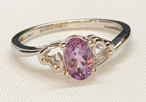 Sterling Silver Created Amethyst Ring