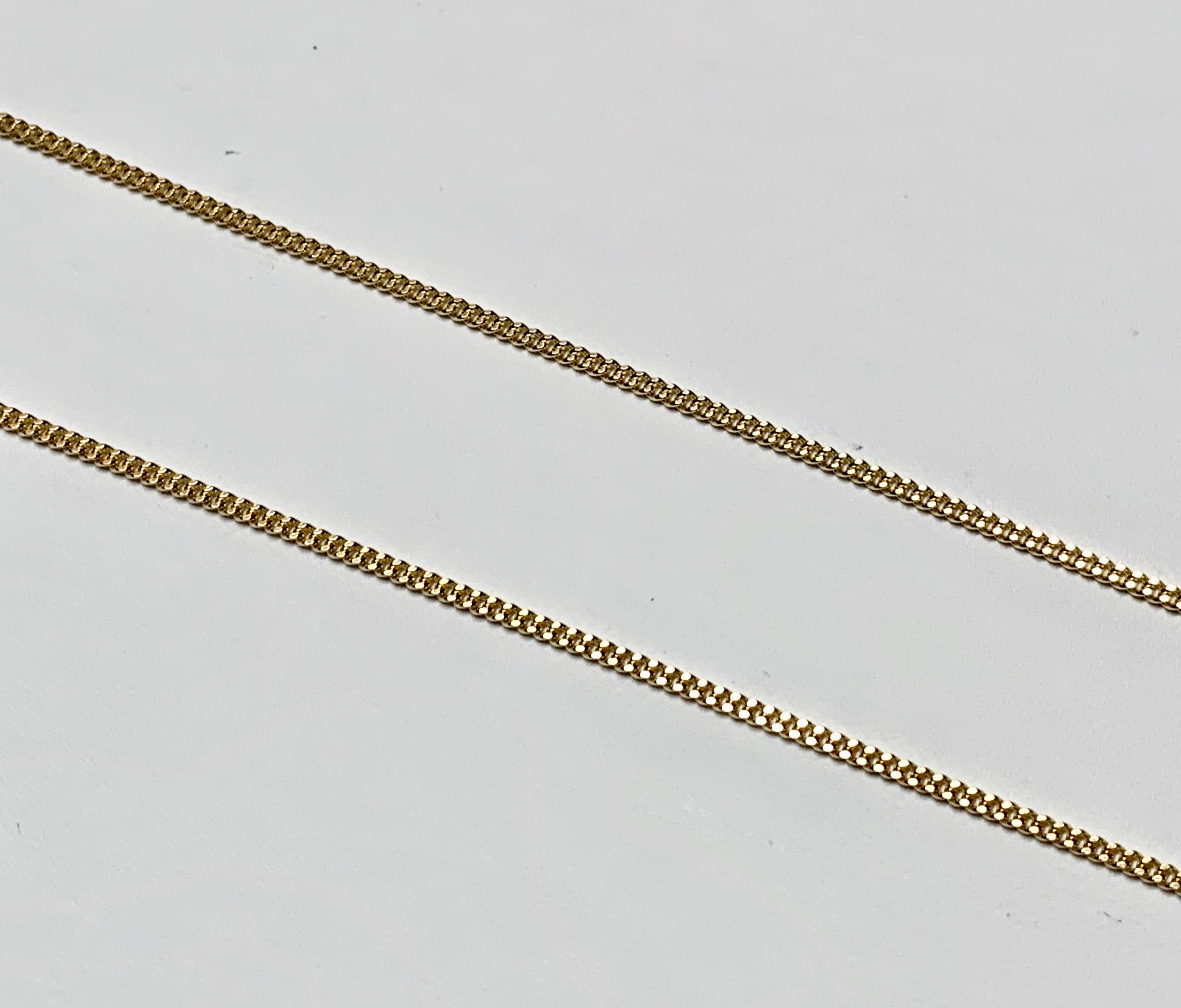 14K Yellow Gold Curb Pendant Chain 18"