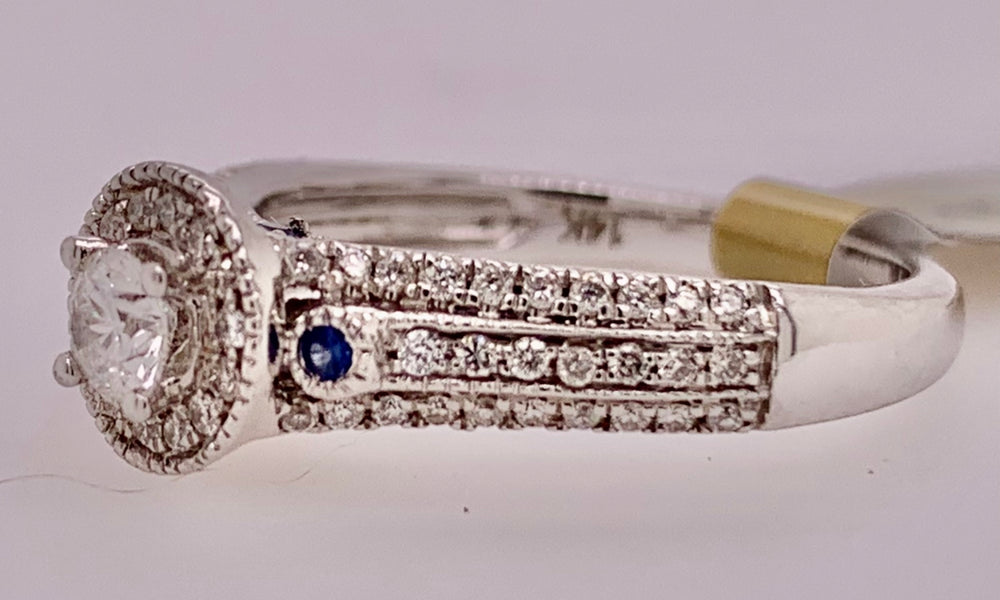 14K Diamond & Sapphire Ring