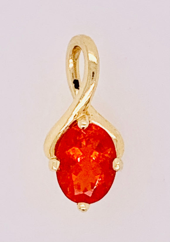 14K Yellow Gold Mexican Fire Opal