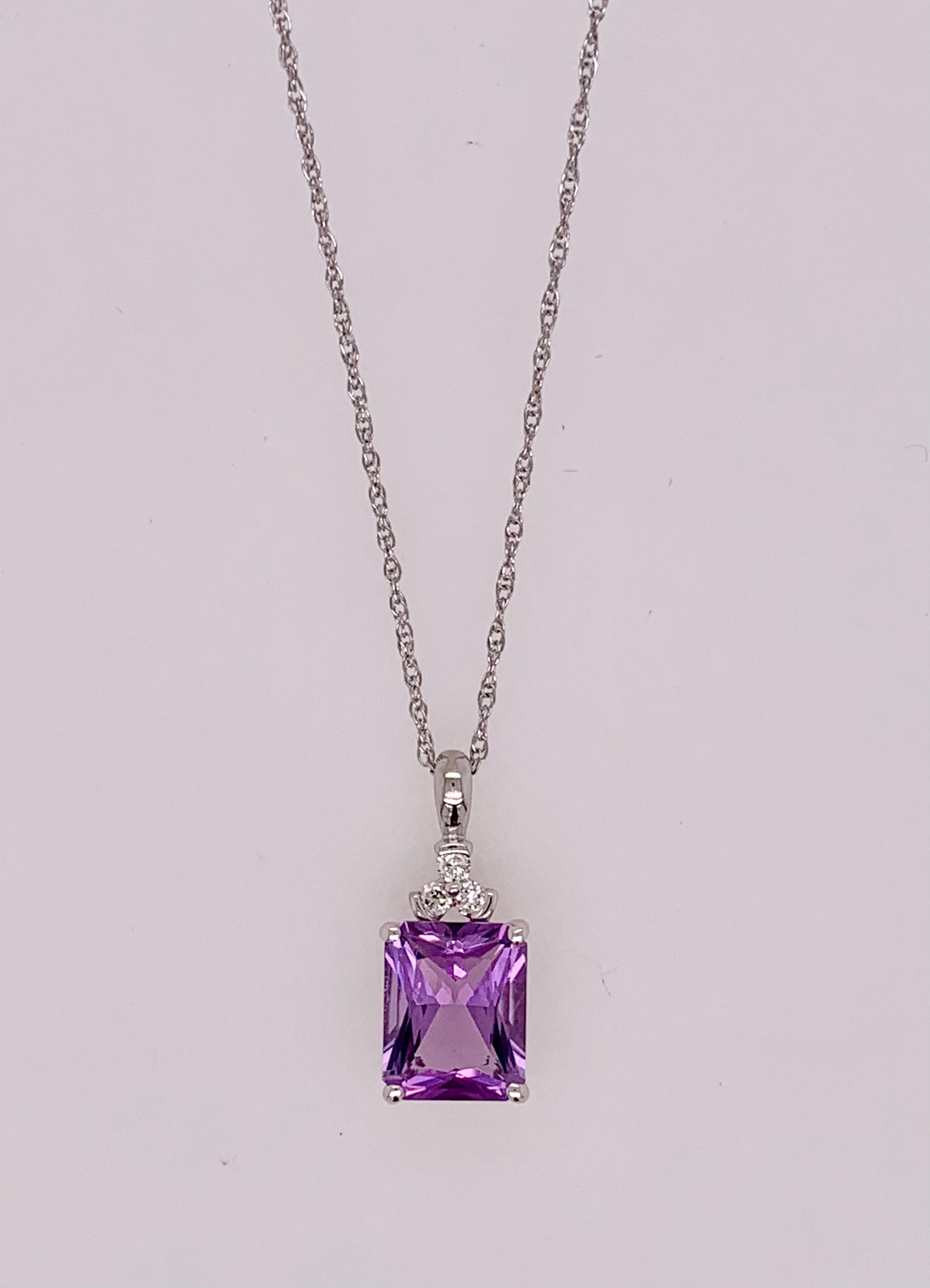Amethyst & Diamond Pendant