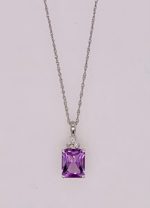 Amethyst & Diamond Pendant