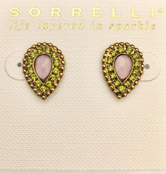 Sorrelli Semi-Precious Pear Post Earrings