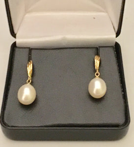 9-10 MM Freshwater Pearl and 14K Earrings