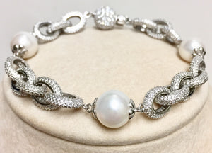 Freshwater Pearl/CZ Bracelet