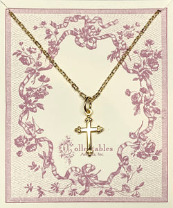 Cross Gold Finish Necklace