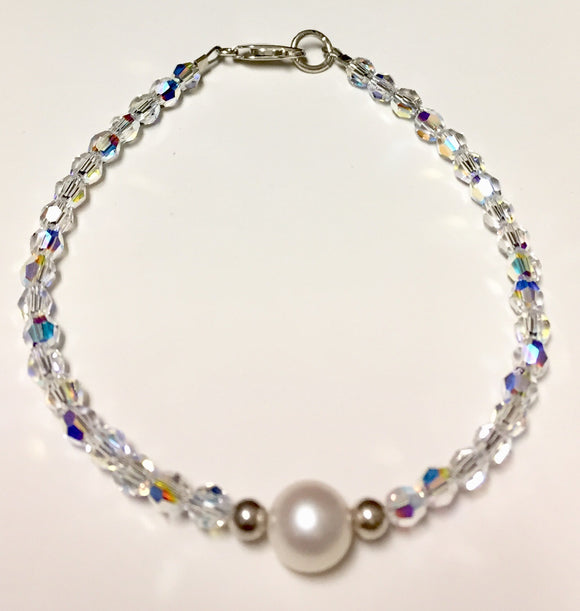 Swarovski Crystal/Cultured Pearl Bracelet